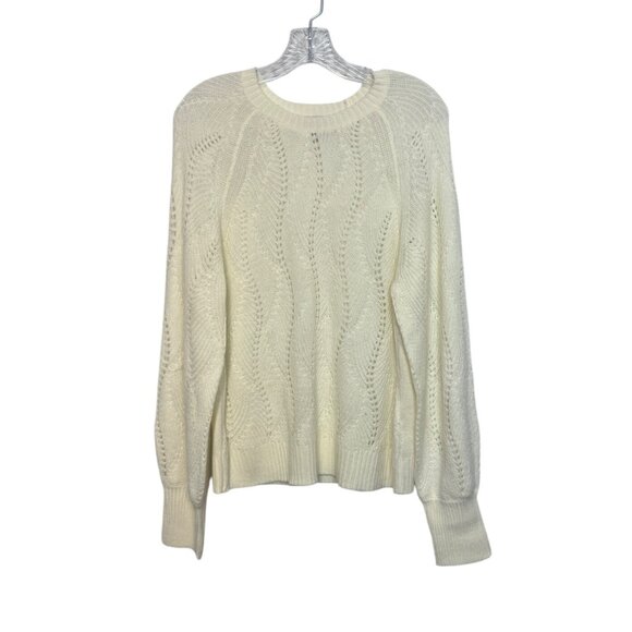 Harlow & Rose Cable Knit Sweater Womens Large Cream Long Sleeve Lightweight - Picture 1 of 6